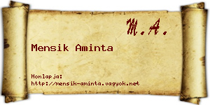 Mensik Aminta névjegykártya